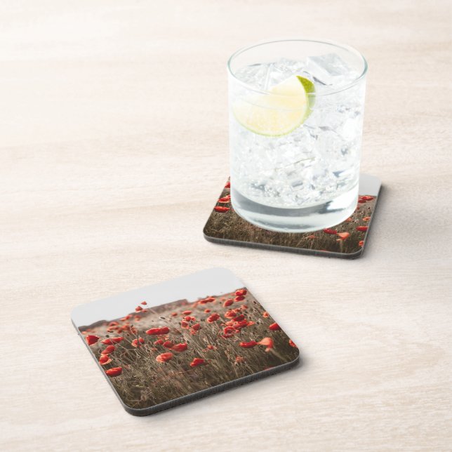 beautiful poppy flowers coaster (Right Side)