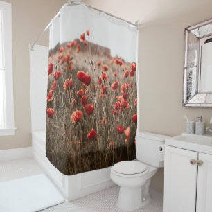 beautiful poppy flowers shower curtain