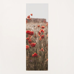 beautiful poppy flowers yoga mat