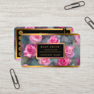 Beautiful Popular Watercolor Pink Roses Collection Business Card
