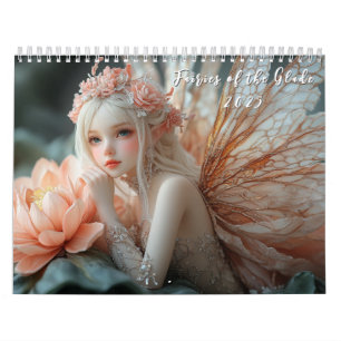 Beautiful Porcelain Fairies Glass Elegant Calendar