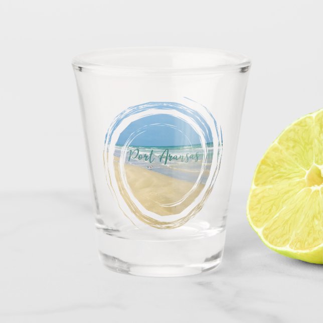 Beautiful Port Aransas Texas Beach Trip Keepsake Shot Glass (Front)
