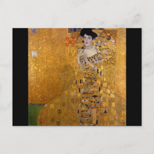 Beautiful portrait of a lady by Gustav Klimt,Deco Postcard