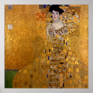 Beautiful portrait of a lady by Gustav Klimt,Deco Poster