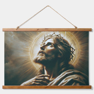 Beautiful Portrait of Jesus wearing the crown  Hanging Tapestry