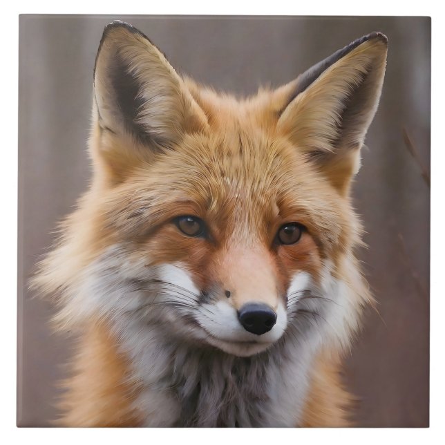 Beautiful Portrait of Red Fox in Wilderness 4a Ceramic Tile (Front)