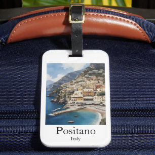 Beautiful Positano Italy Scenery Painting Luggage Tag