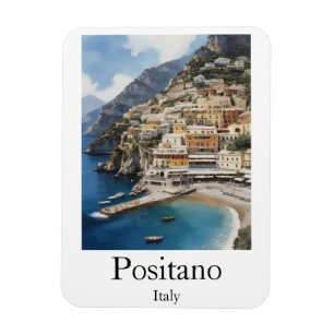 Beautiful Positano Italy Scenery Painting Magnet