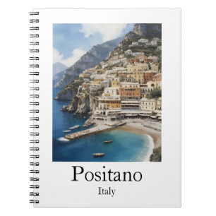 Beautiful Positano Italy Scenery Painting Notebook