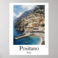Beautiful Positano Italy Scenery Painting