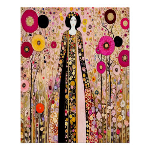 Beautiful Poster in the style of Gustav Klimt