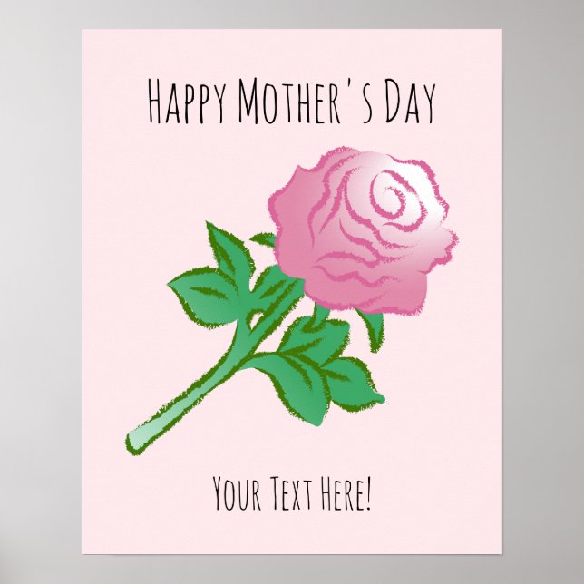 Beautiful poster with a pink rose (Front)