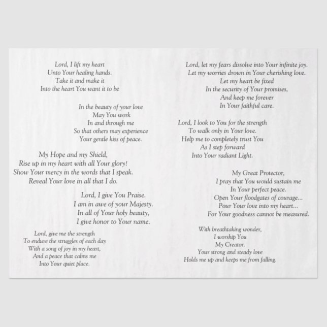 Beautiful Prayers Decoupage’ Tissue Tissue Paper (Front)