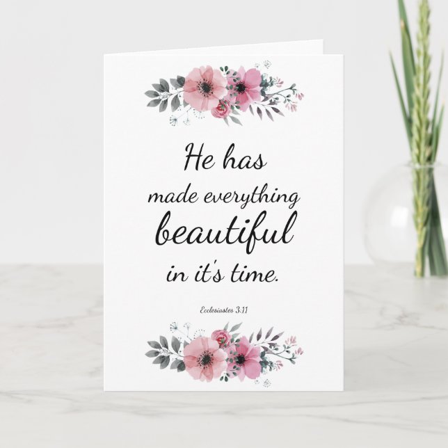 Beautiful Precious Scripture Bible Verse Quote Card (Front)