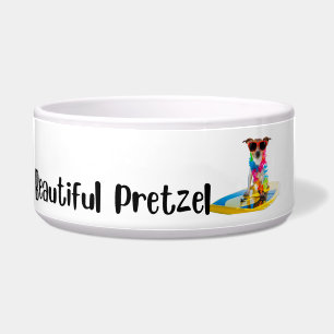 Beautiful Pretzel - dog personalised bowl