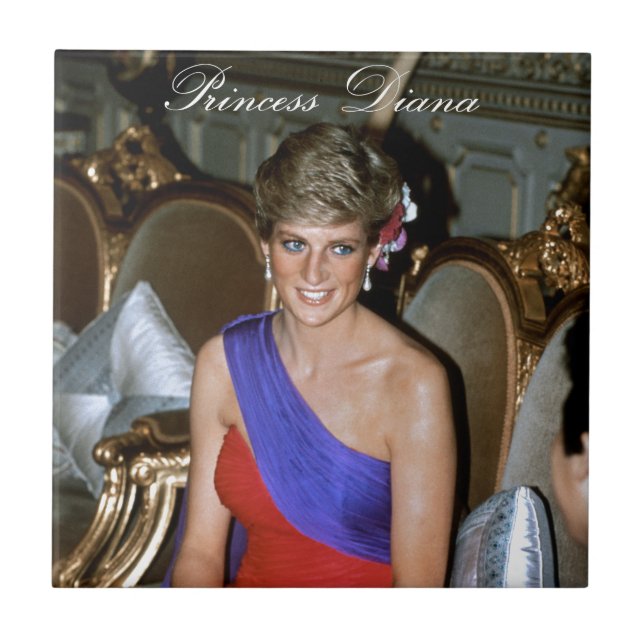 Beautiful! Princess Diana Thailand 1988 Ceramic Tile (Front)