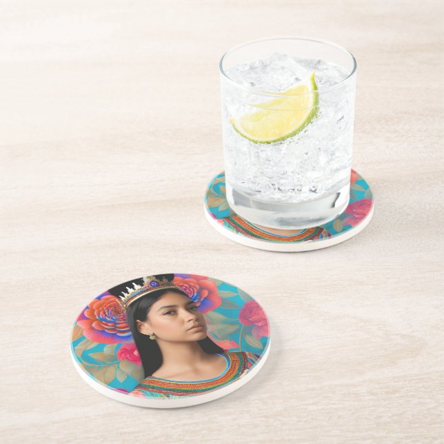 Beautiful princess portrait coaster (Side)