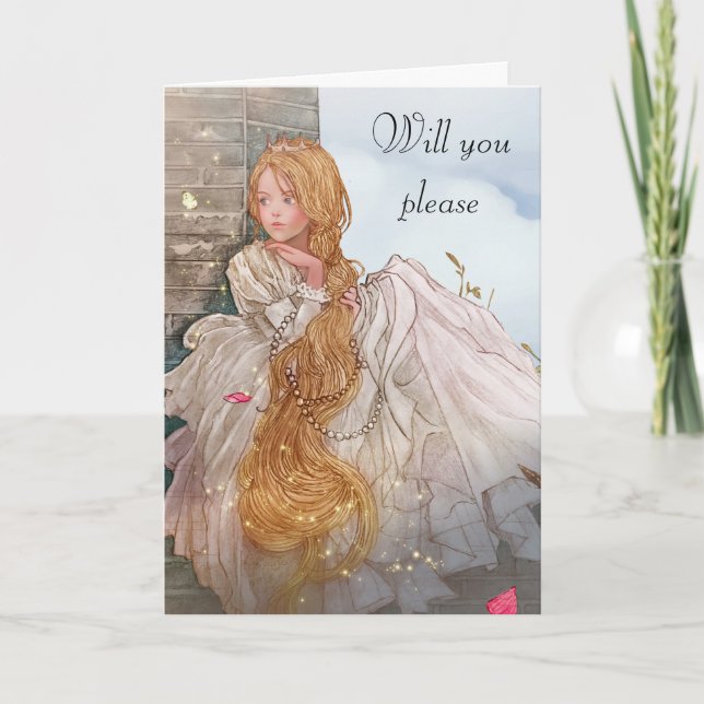 Beautiful Princess Will You be my Bridesmaid Card (Front)