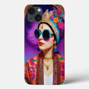 Beautiful princess with sunglasses iPhone 13 case