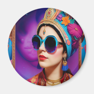 Beautiful princess with sunglasses magnet