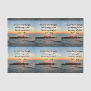 Beautiful Psalm 118:14 Sunrise Photo Design Tissue Paper