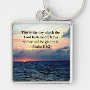 BEAUTIFUL PSALM 118:24 SUNRISE OVER THE OCEAN KEY RING