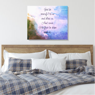 Beautiful Psalm 67 Blessing Upon Us Canvas Print