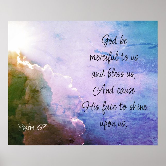 Beautiful Psalm 67 Blessing Upon Us Poster (Front)
