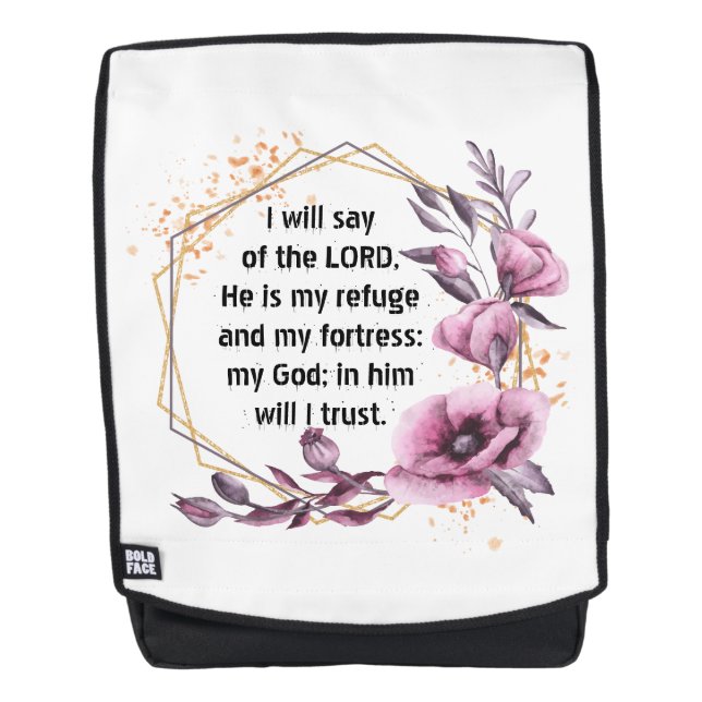 Beautiful Psalm 91 Floral Backpack (Front)