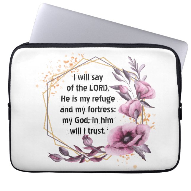 Beautiful Psalm 91 laptop sleeve (Front)