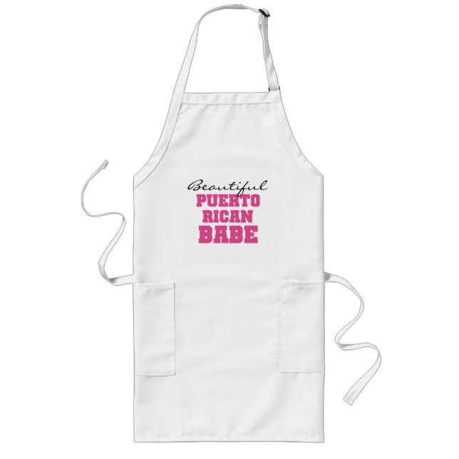 Beautiful Puerto Rican Babe Long Apron (Front)