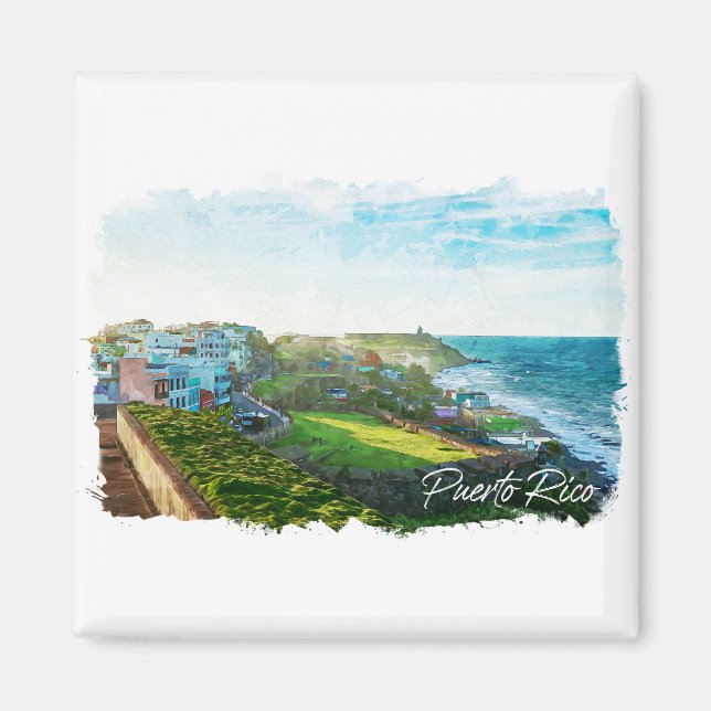 Beautiful Puerto Rico Scenery Travel Magnet (Front)