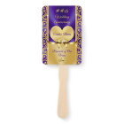 Beautiful Purple and Gold Anniversary Program Fans