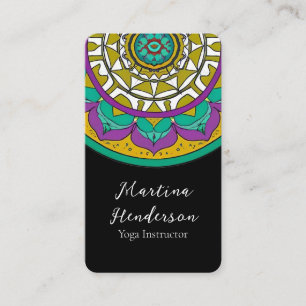 Beautiful Purple and Green Mandala Business Card