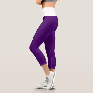 Beautiful Purple And White Capri Leggings