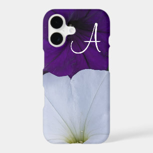 Beautiful Purple and White Flowers Photo Initial