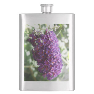 Beautiful Purple Buddleia Flowers Flask