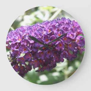 Beautiful Purple Buddleia Flowers Wall Clock