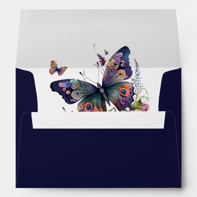 Beautiful Purple Butterfly Envelope (Back (Bottom))