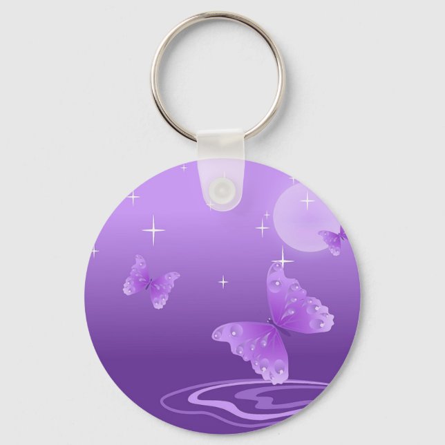 BEAUTIFUL PURPLE BUTTERFLY KEY RING (Front)