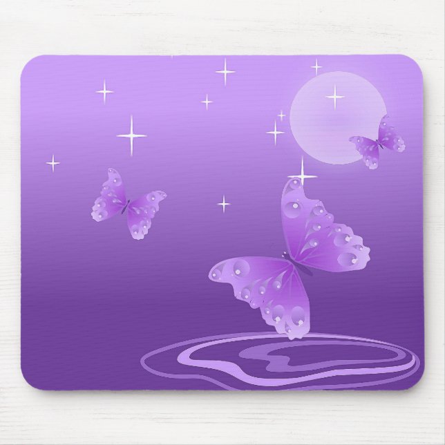 BEAUTIFUL PURPLE BUTTERFLY MOUSE PAD (Front)