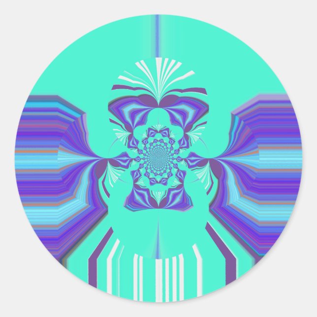 Beautiful Purple Cyan Iridescent Blue vector colou Classic Round Sticker (Front)