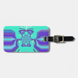 Beautiful Purple Cyan Iridescent Blue vector colou Luggage Tag