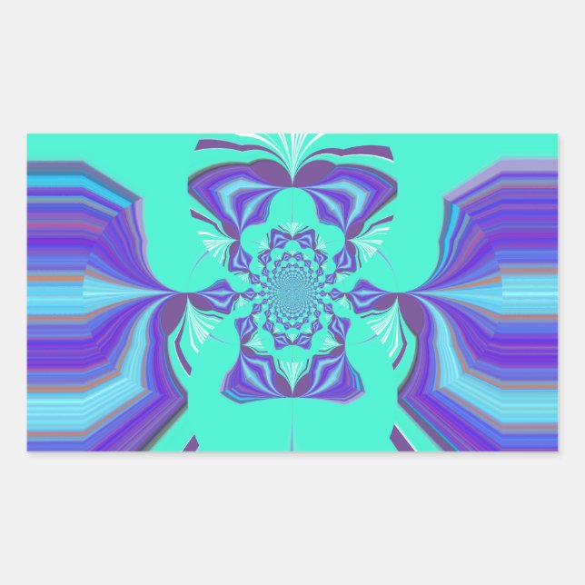 Beautiful Purple Cyan Iridescent Blue vector colou Rectangular Sticker (Front)