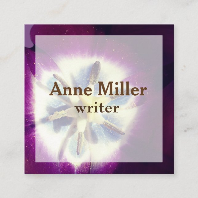 Beautiful Purple flower Business Card (Front)