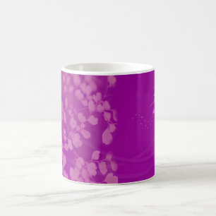 Beautiful Purple Flower Glitter Decorative Banner Coffee Mug