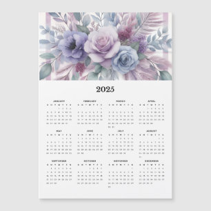 Beautiful Purple Flowers 2025 Magnetic Calendar
