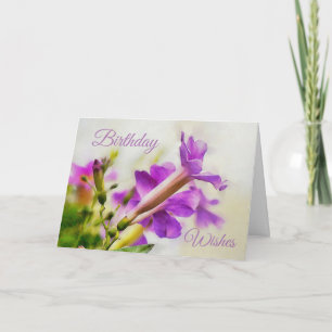 Beautiful Purple Flowers Birthday Card
