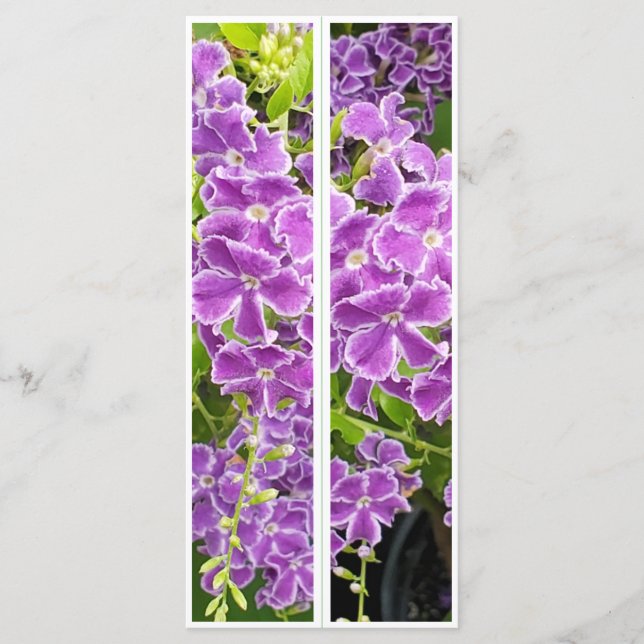 Beautiful Purple Flowers Two Bookmarks (Front)