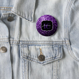Beautiful Purple glitter sparkles Sweet 16 6 Cm Round Badge